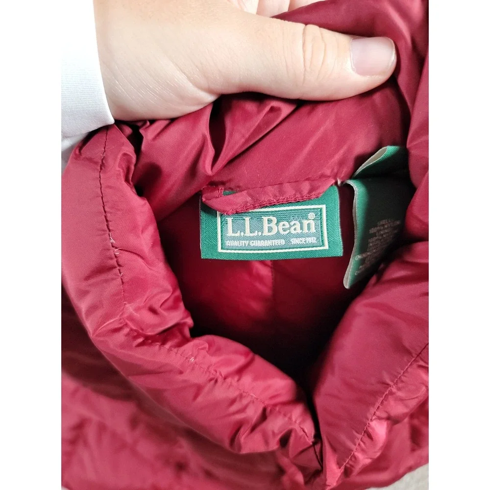 VTG LL Bean Goose Down Puffer Vest Snap Button Hiking Trail Camping XL Mens Warm